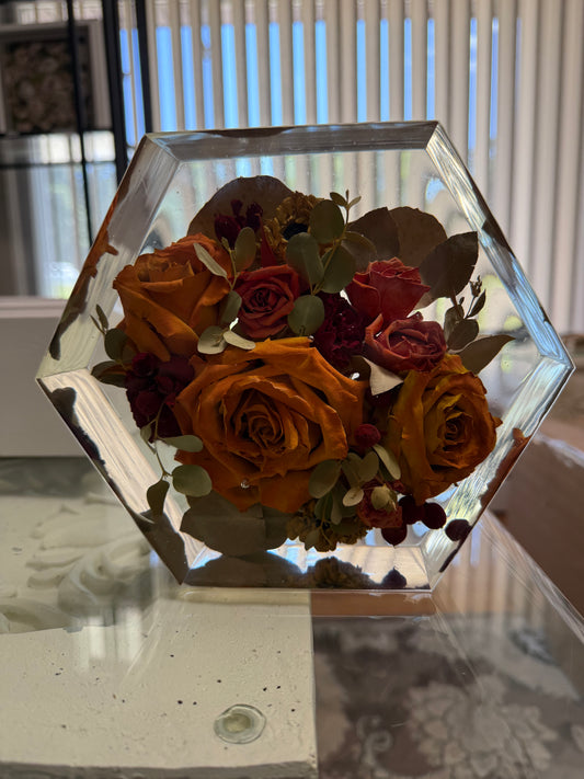 wedding bouquet preserved flower resin art