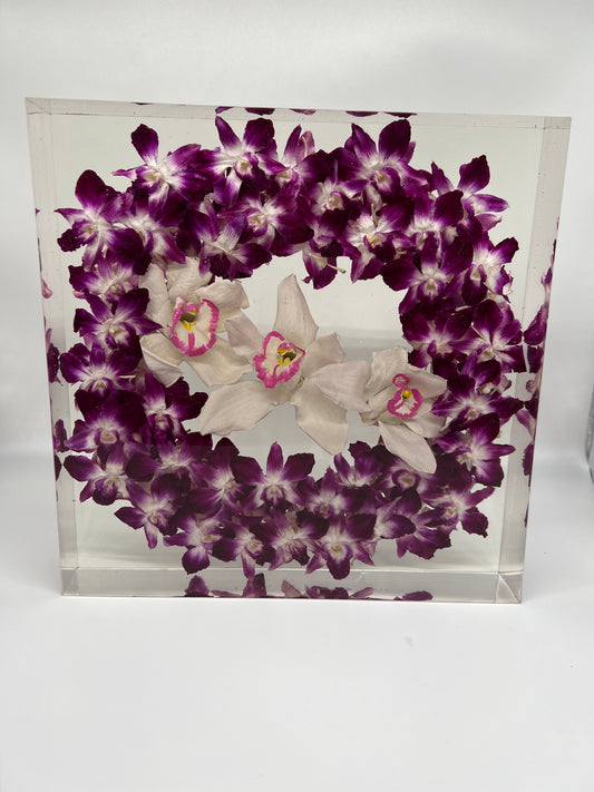 Preserved Flower Resin Block Wedding & Memorial Keepsake
