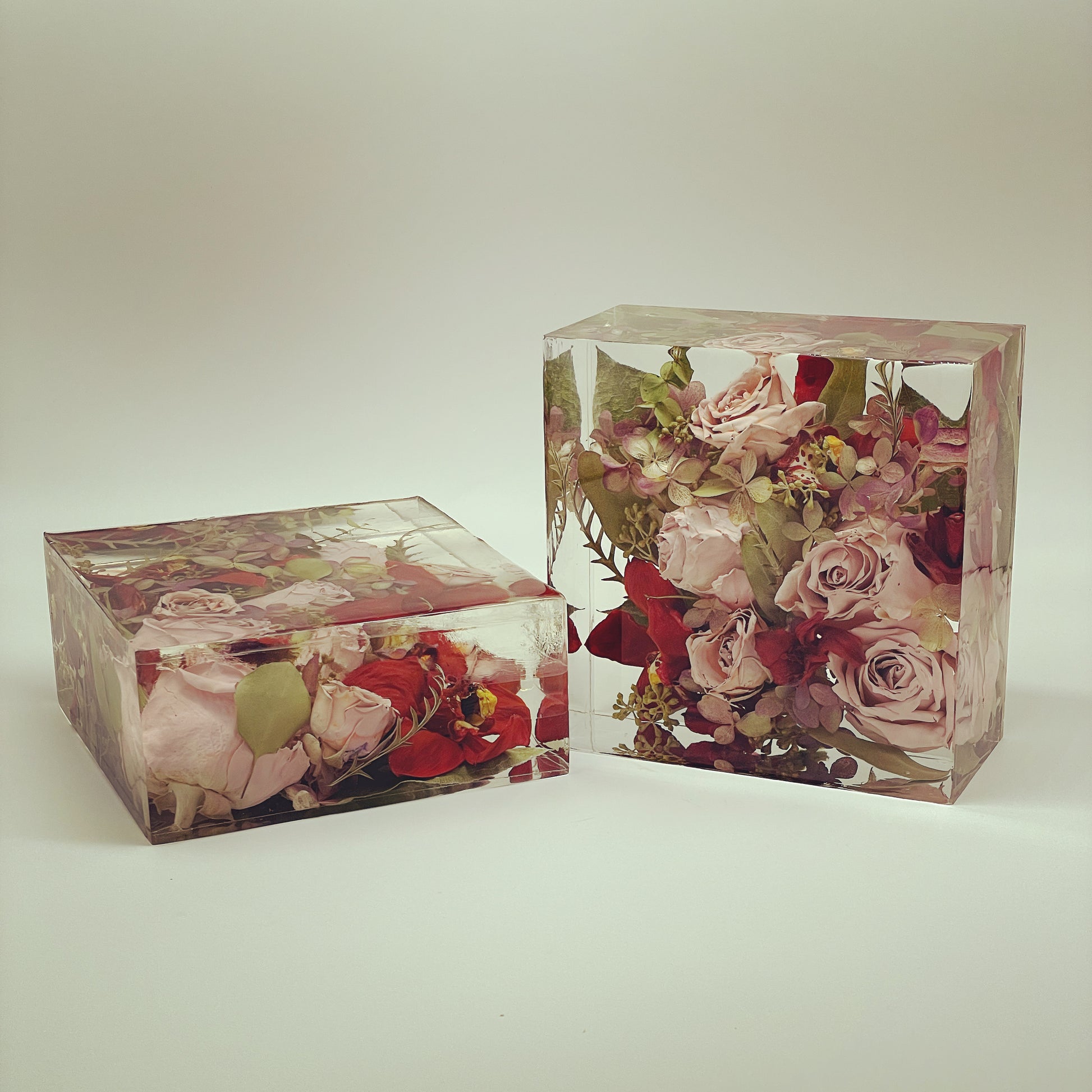 Preserved Flower Resin Block Wedding & Memorial Keepsake