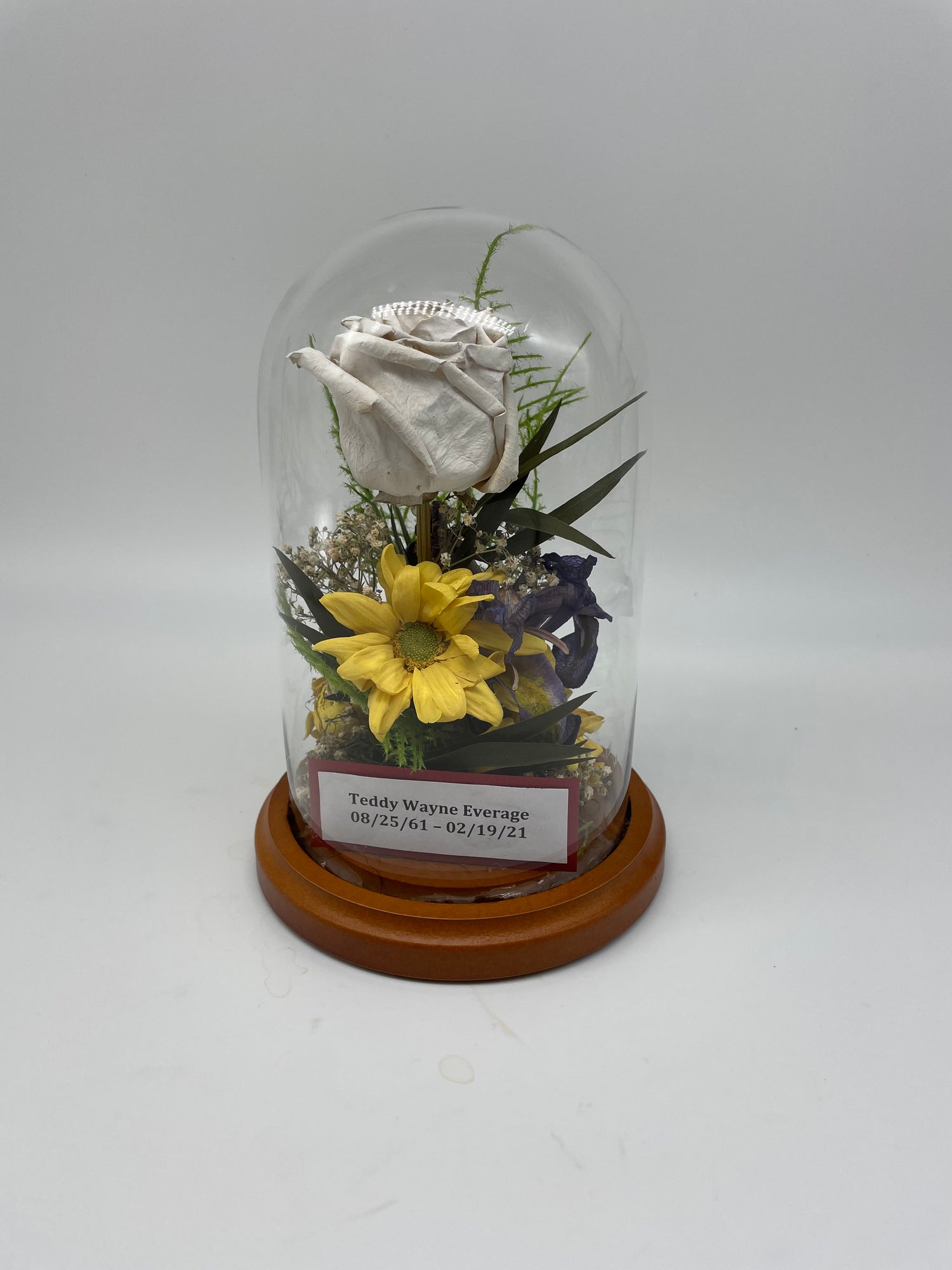 Single Tall Dome Preserved Flower Keepsake & Memorial