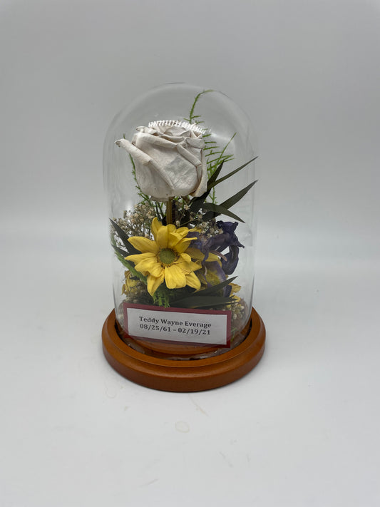 Single Tall Dome Preserved Flower Keepsake & Memorial