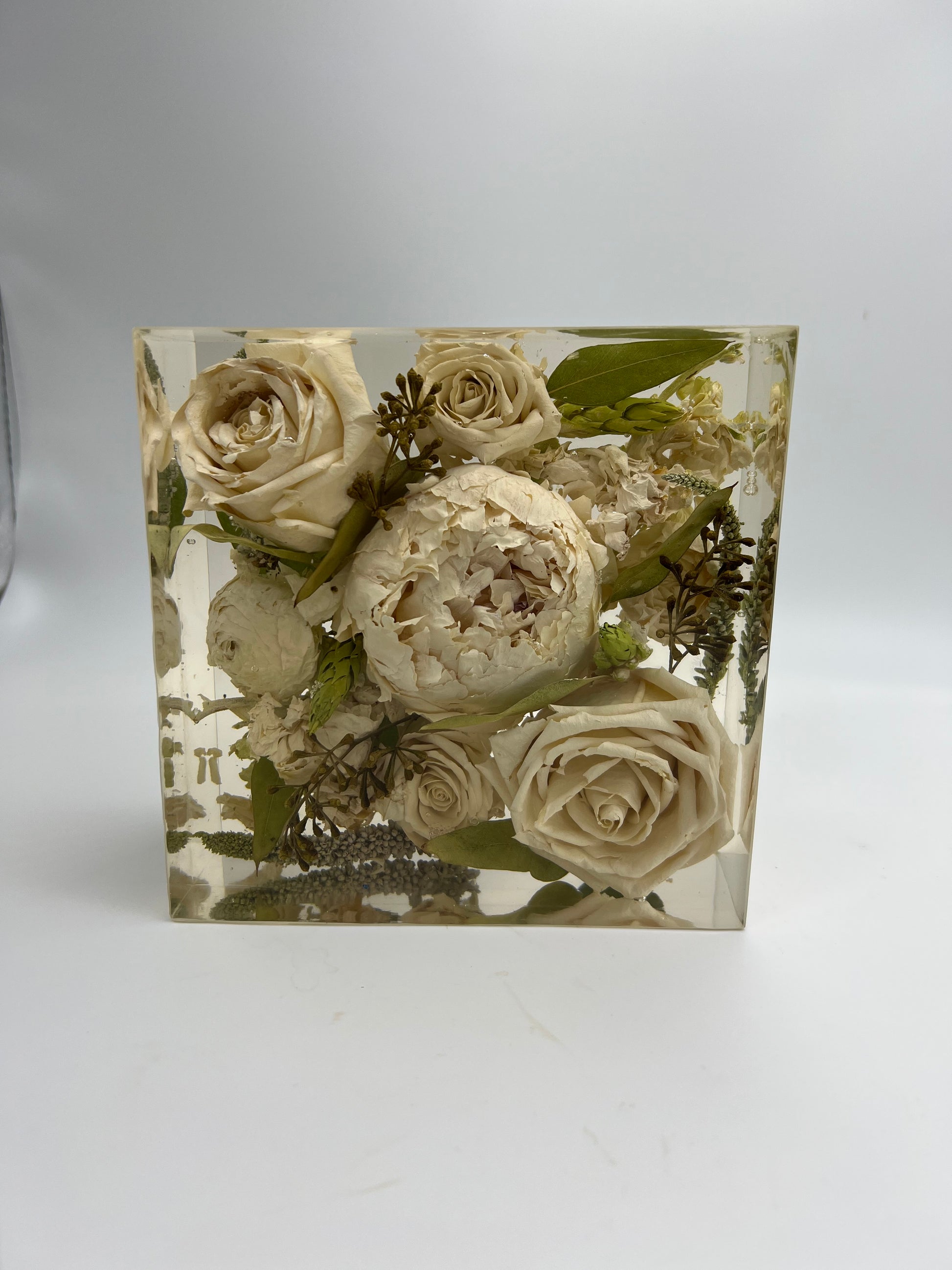 Preserved Flower Resin Block Wedding & Memorial Keepsake